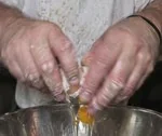 The chef's hands, close up